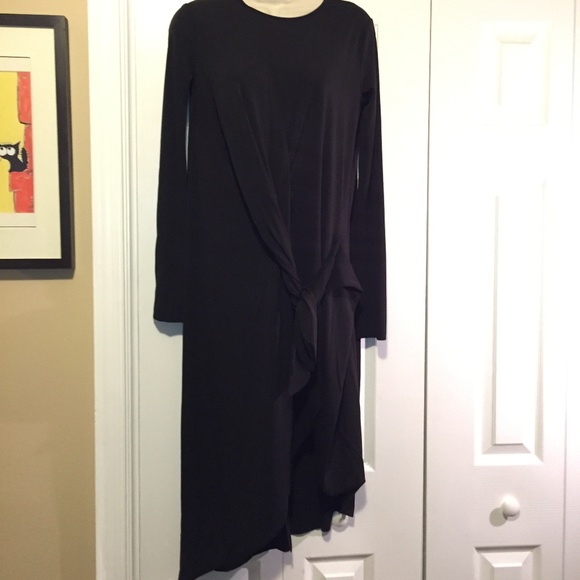 CLEARANCE NWT Zara Black Knotted Tunic Dress S - Picture 2 of 8